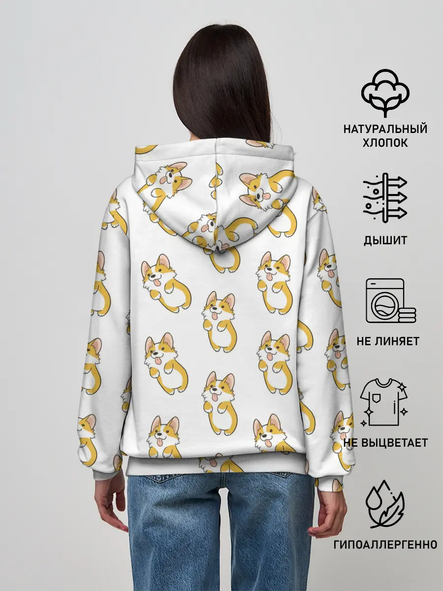 Женское худи / Собаки | Корги