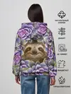 Женское худи / Ленивец среди цветов