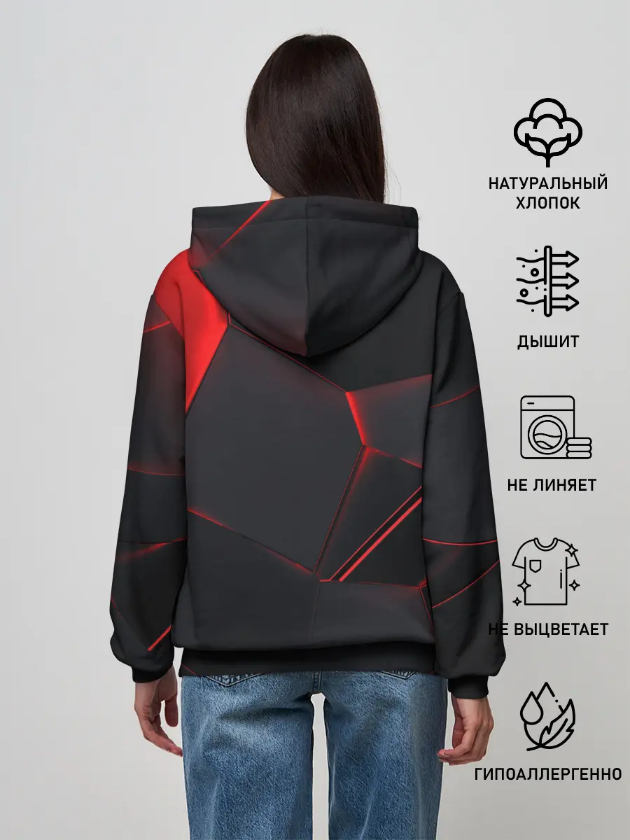 Женское худи / Красные плиты 3D