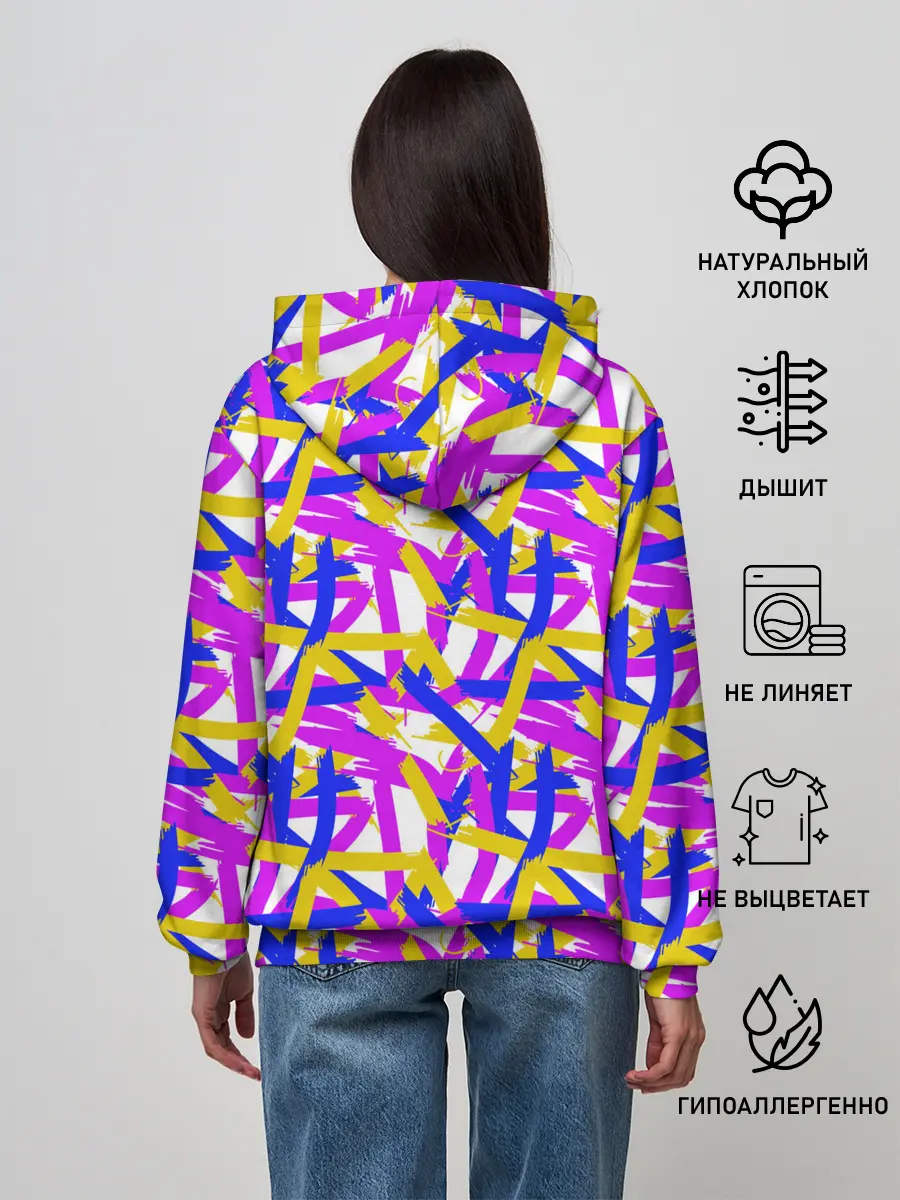 Женское худи / абстракция из ярких полос