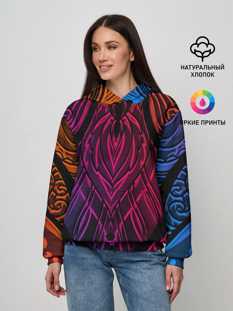 Женское худи / Фиолетовый узор 3D