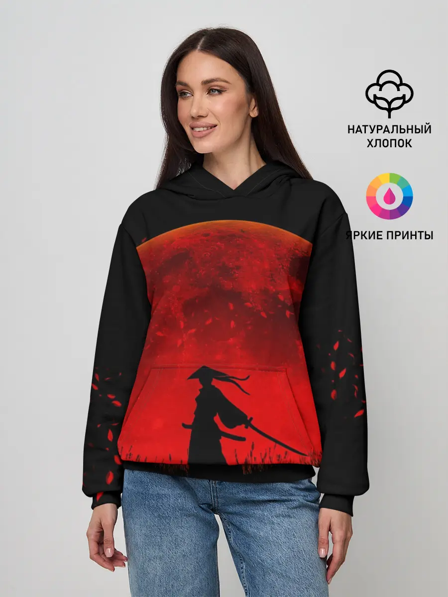 Женское худи / Самурай 3D