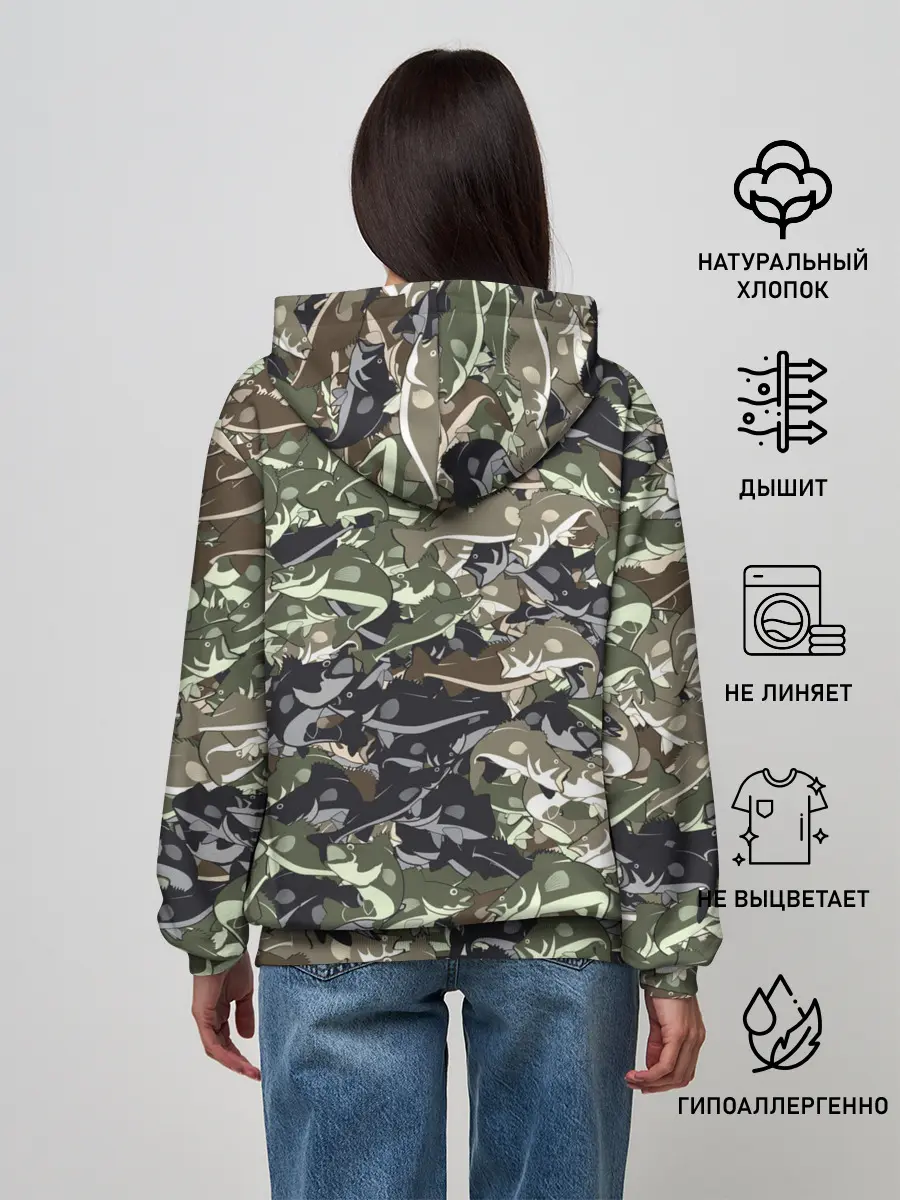 Женское худи / Камуфляж для рыбака