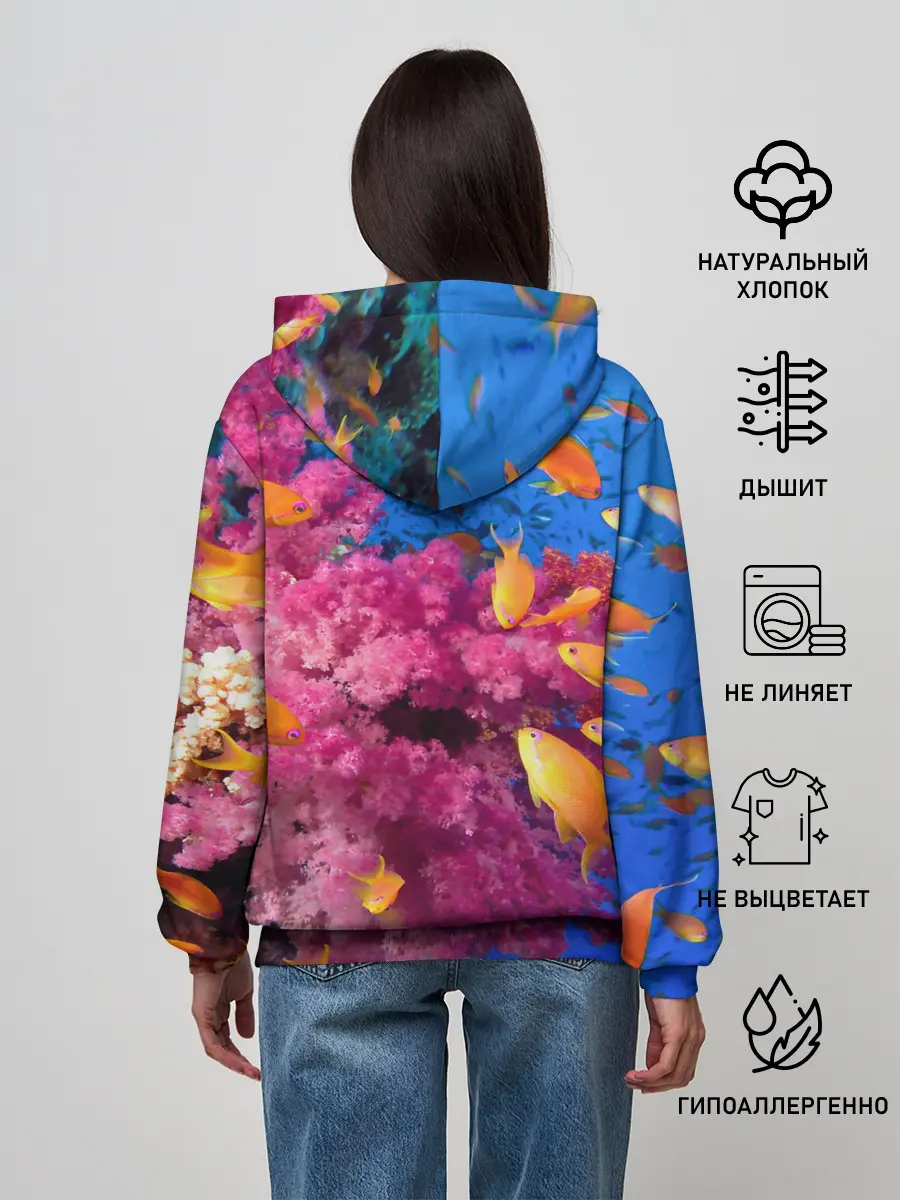 Женское худи / Коралловые рыбки