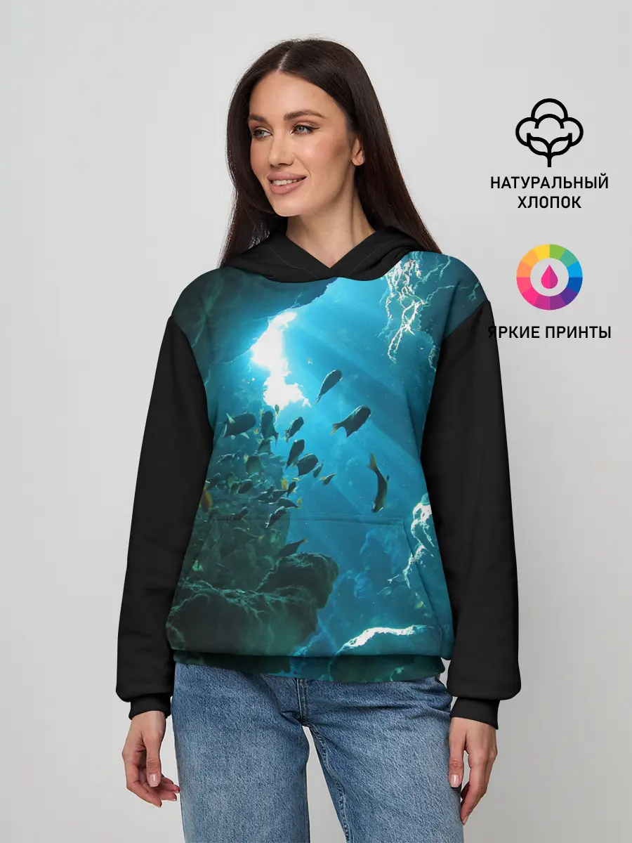 Женское худи / Коралловые рыбки