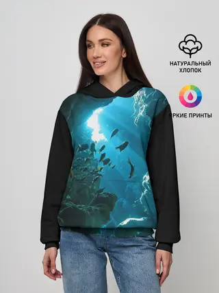 Женское худи / Коралловые рыбки