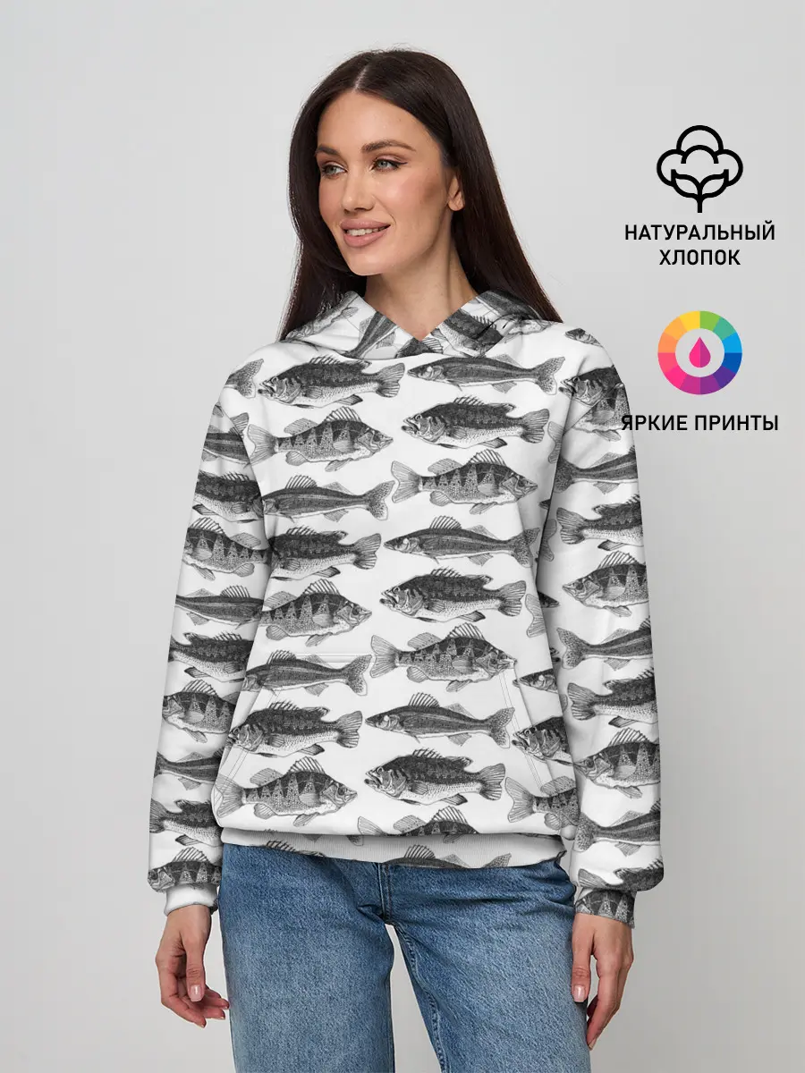Женское худи / рыбки