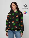 Женское худи / Арбуз на черном фоне