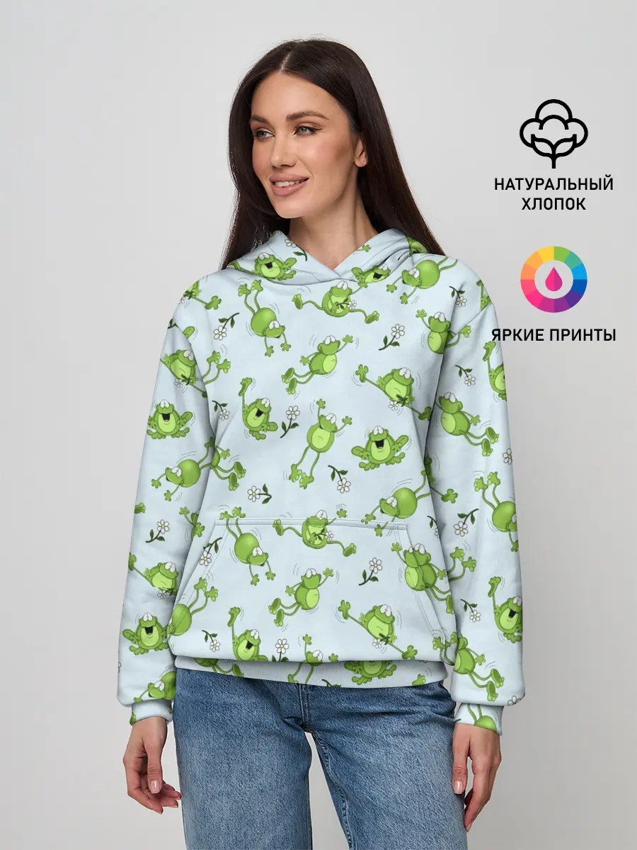 Женское худи / Веселые лягушки
