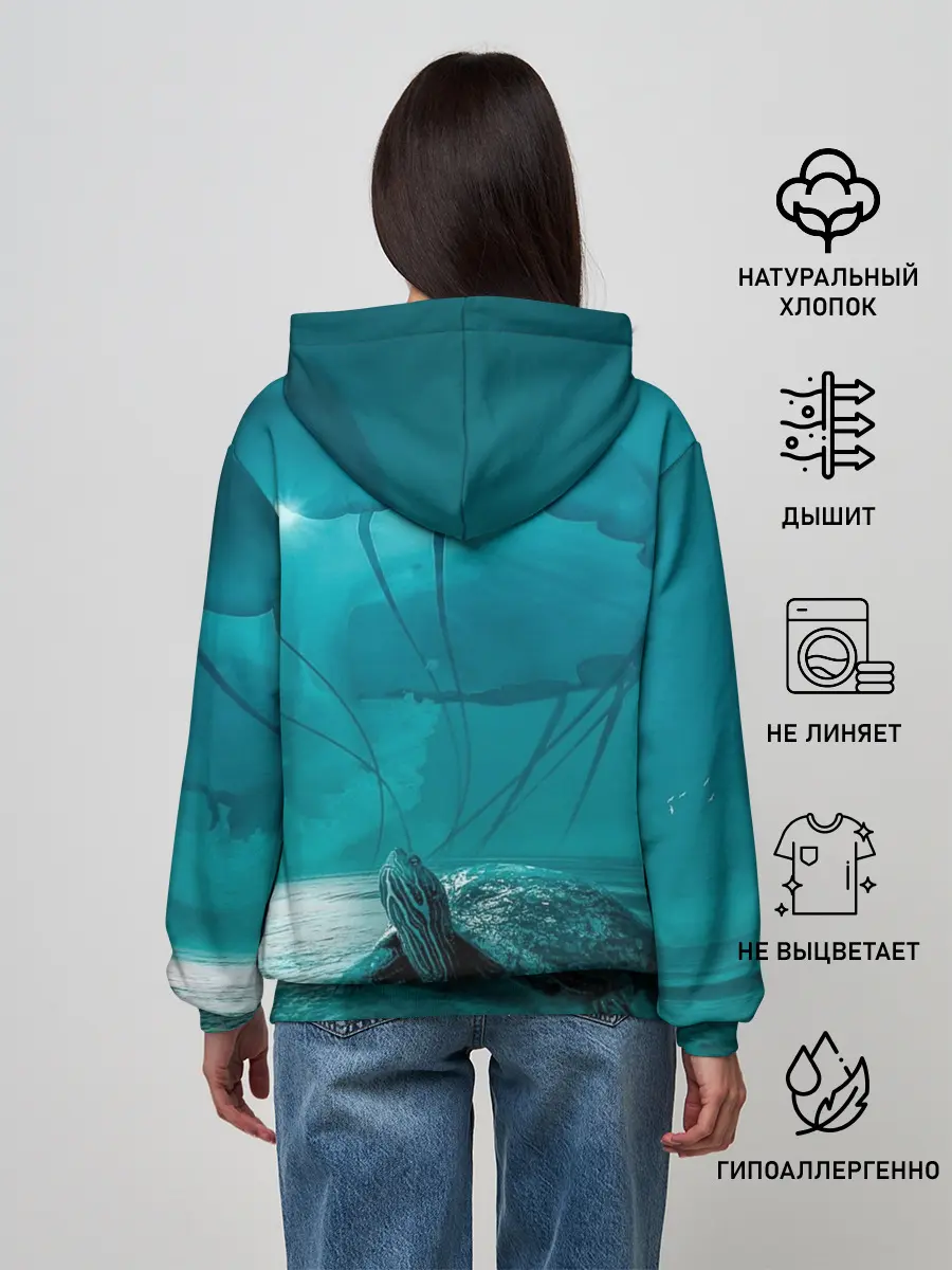 Женское худи / Медуза и черепаха