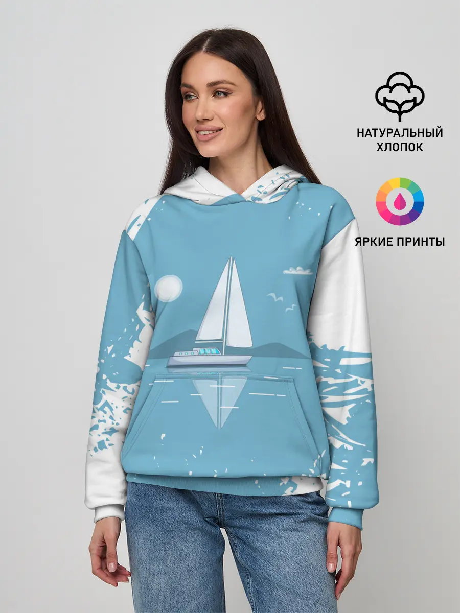 Женское худи / ОДИНОКИЙ ПАРУСНИК | SAILBOAT