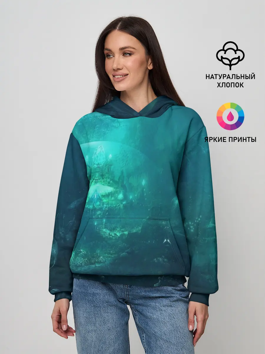 Женское худи / Дно морское