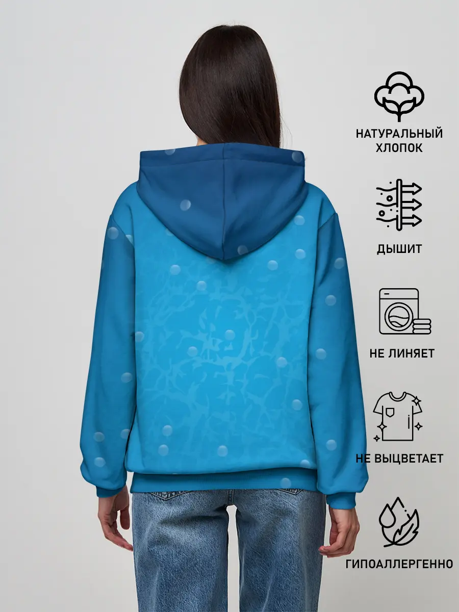 Женское худи / Дельфин с воздушными шариками