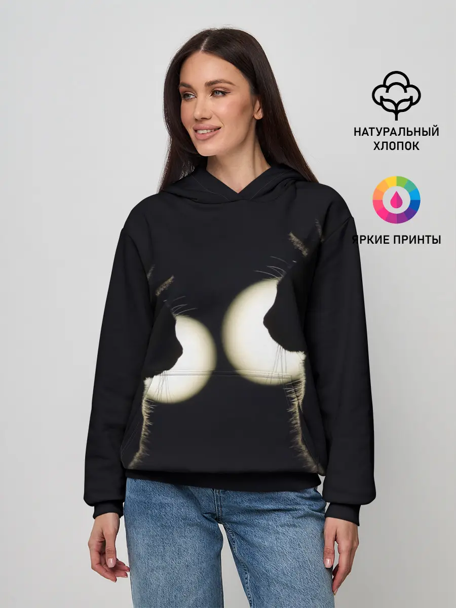 Женское худи / Пара | Силуэты черных кошек