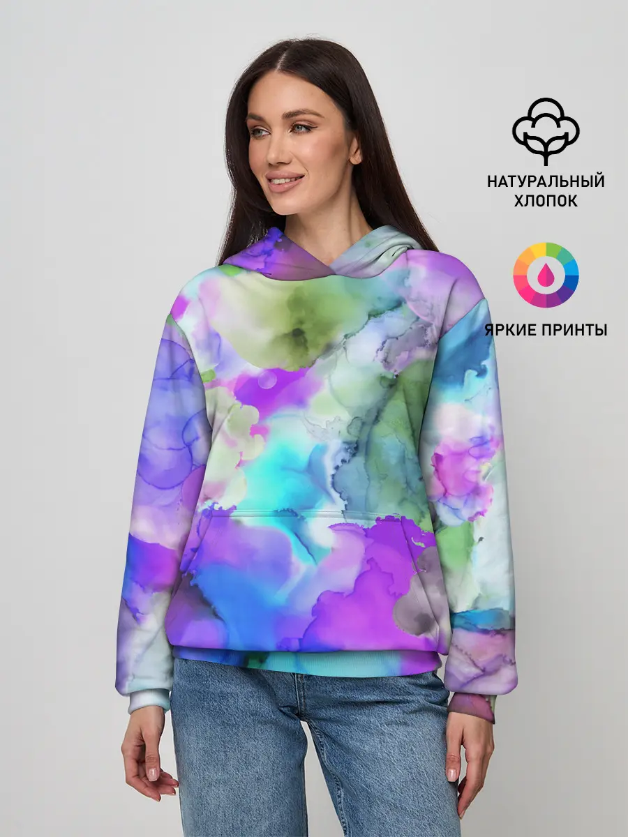 Женское худи / Акварельная краска