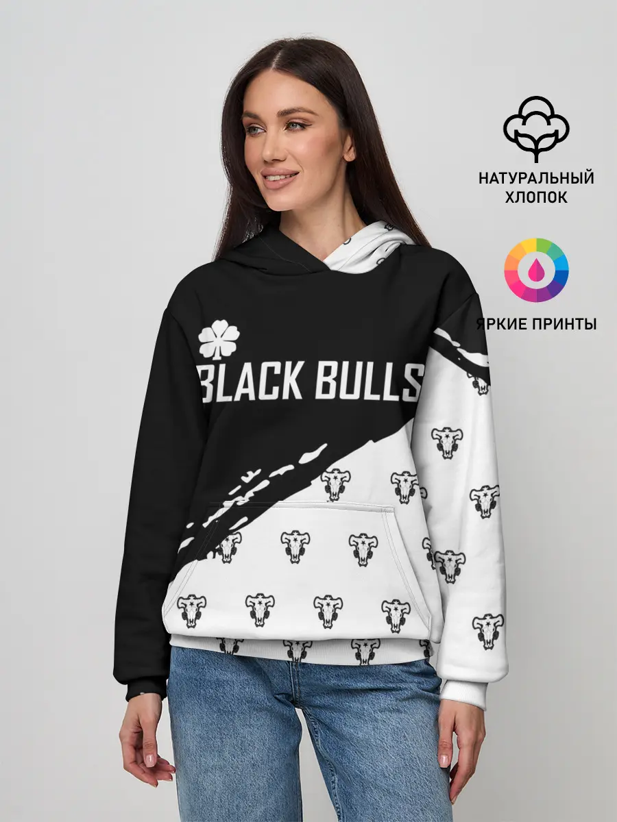 Женское худи / Черные быки | Чёрный клевер