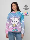 Женское худи / Котик-рыбка-единорог