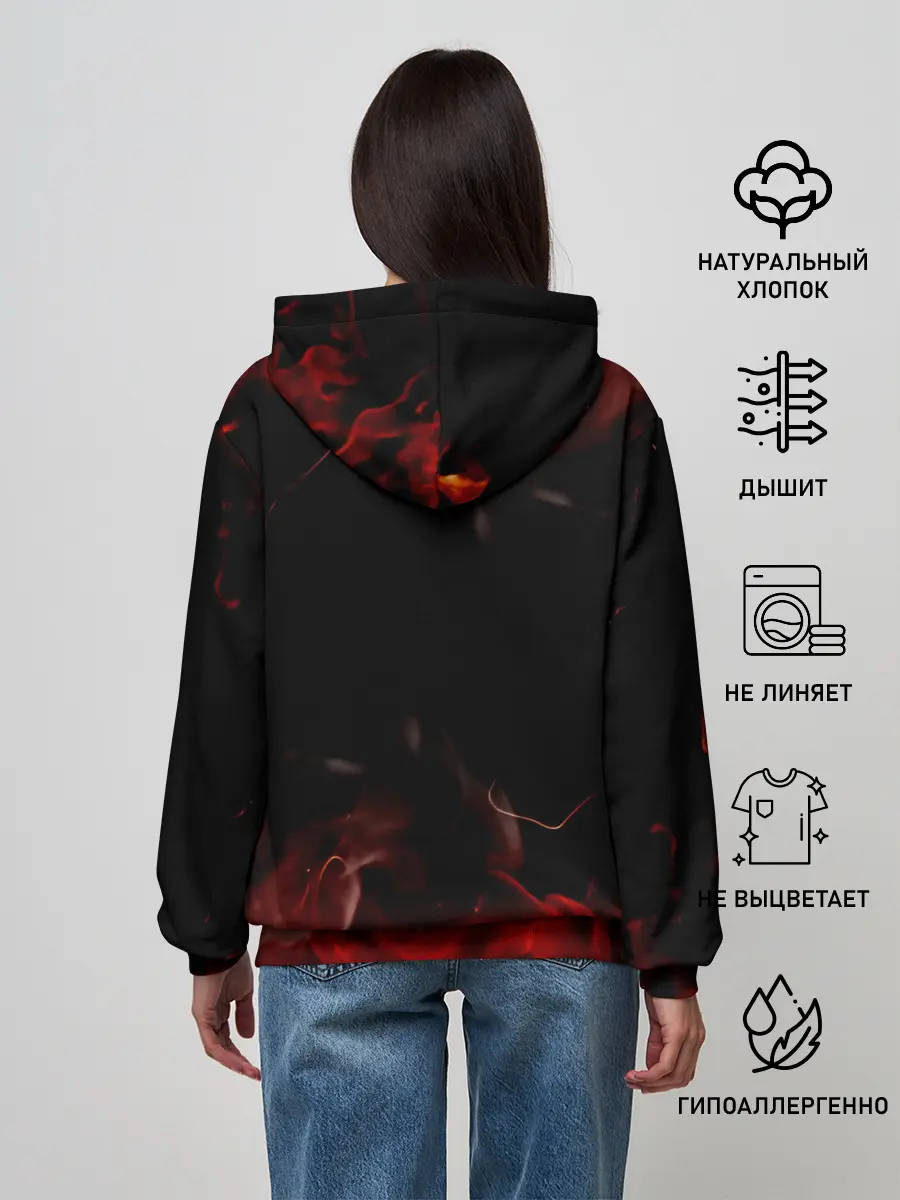 Женское худи / Аста в огне Чёрный клевер