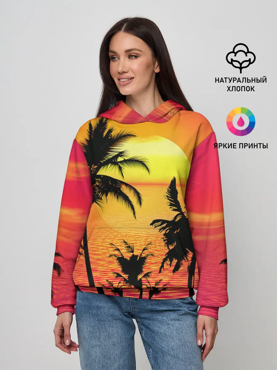 Женское худи / Прибрежный закат