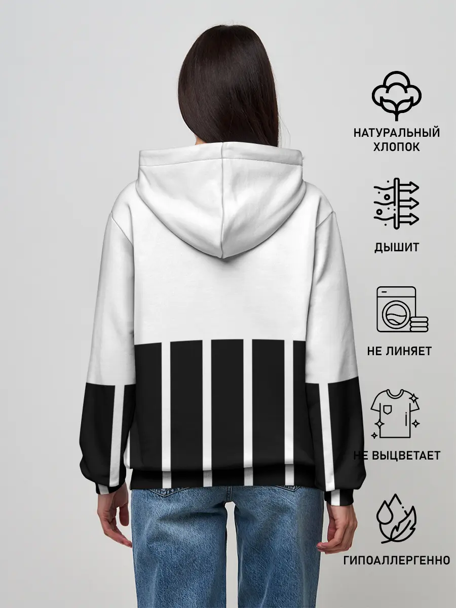 Женское худи / Juventus | Tee Black and White