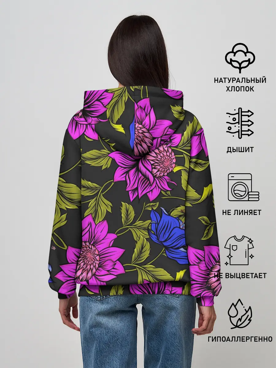 Женское худи / Цветочный Паттерн