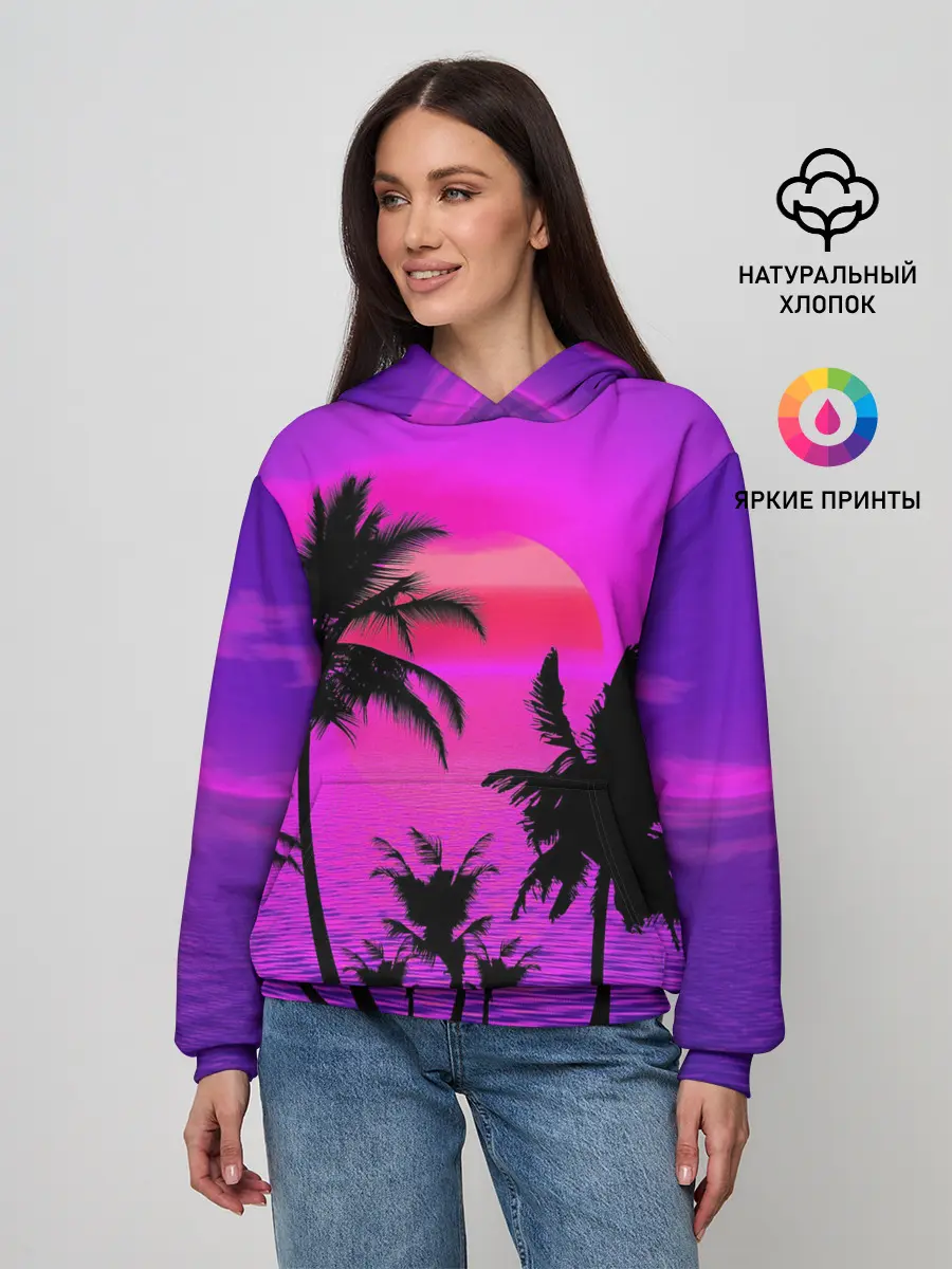 Женское худи / Неоновый Закат