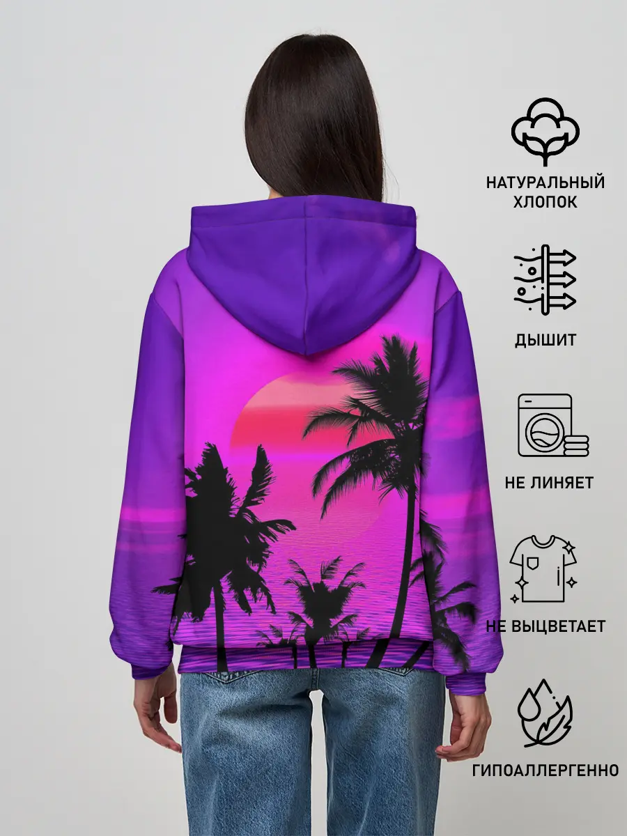 Женское худи / Неоновый Закат