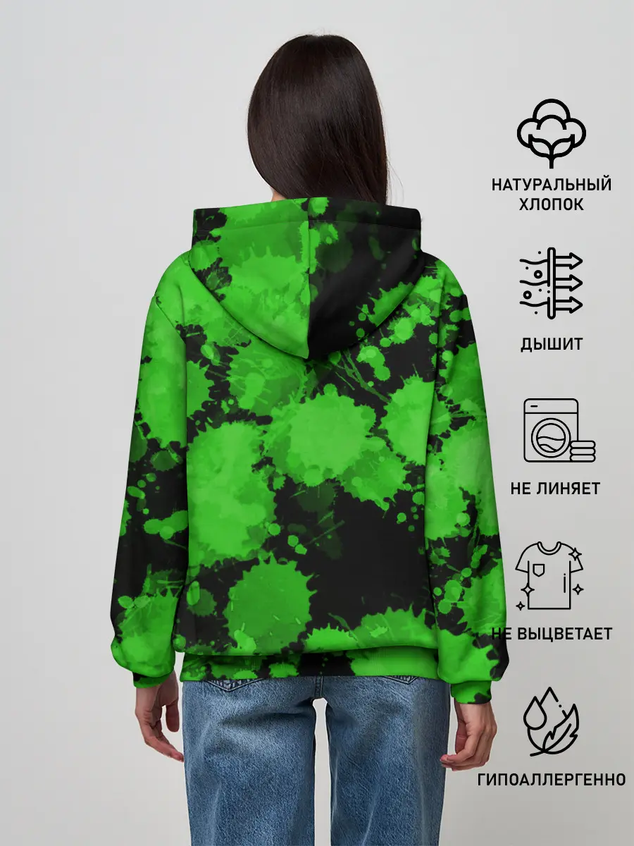 Женское худи / Зеленые Кляксы