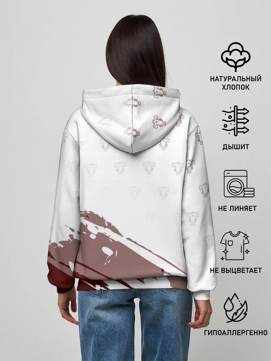 Женское худи / Аста кричит с мечом Чёрный клевер