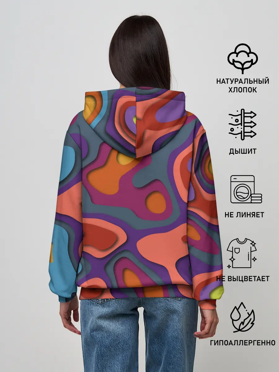 Женское худи / РазноцВетная абстракция