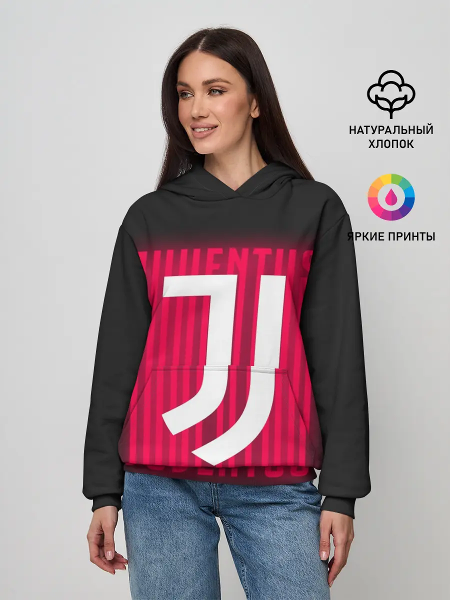 Женское худи / JUVENTUS / ЮВЕНТУС / НЕОН