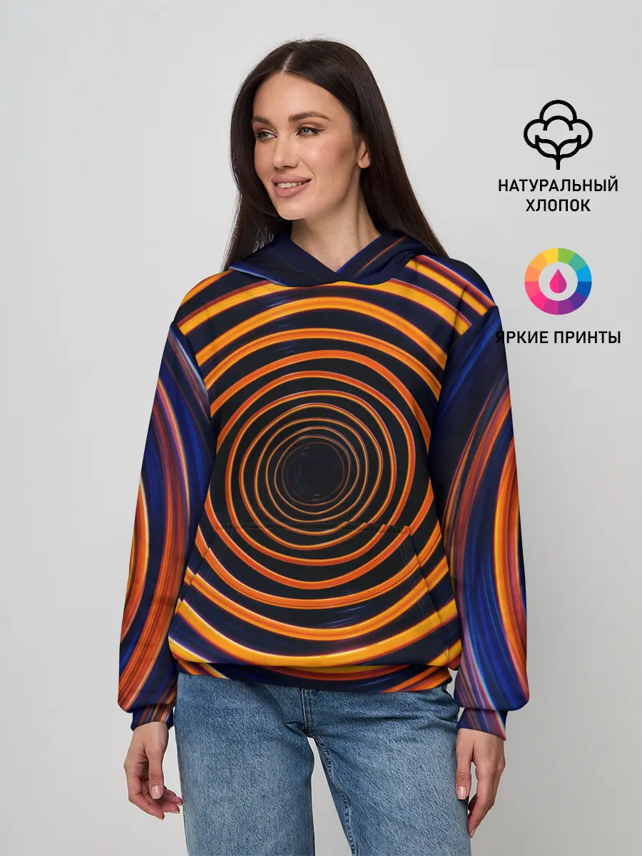 Женское худи / Круги неоновые