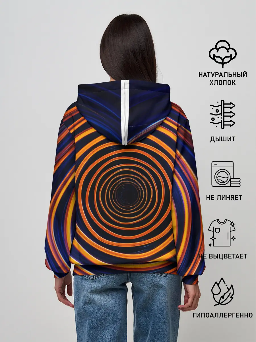 Женское худи / Круги неоновые
