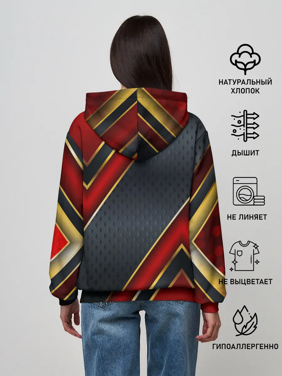 Женское худи / Black & Red 3D