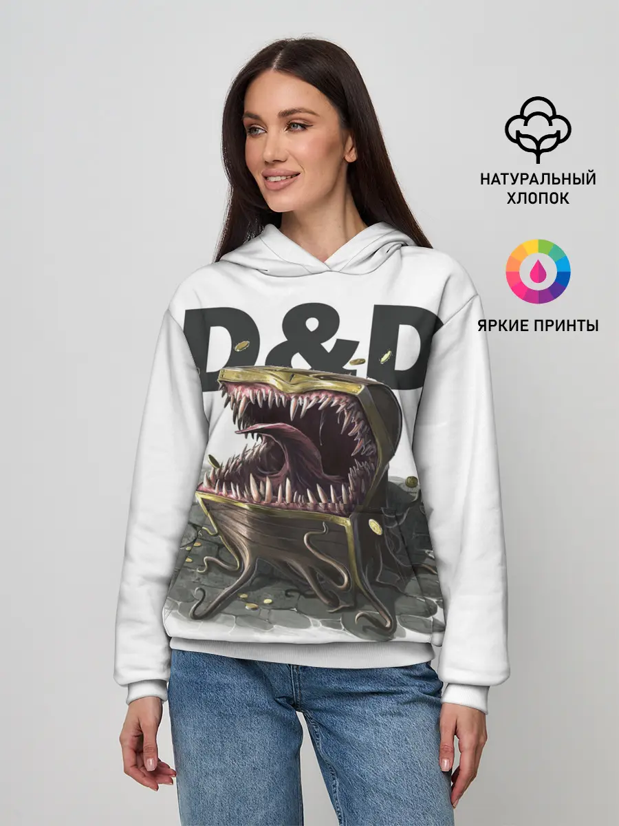 Женское худи / D&D | Мимик-сундук | ДнД