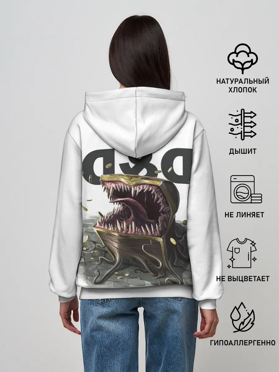 Женское худи / D&D | Мимик-сундук | ДнД