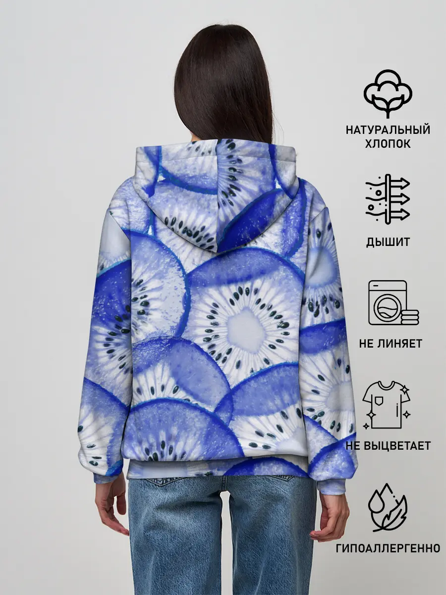 Женское худи / Синий Киви