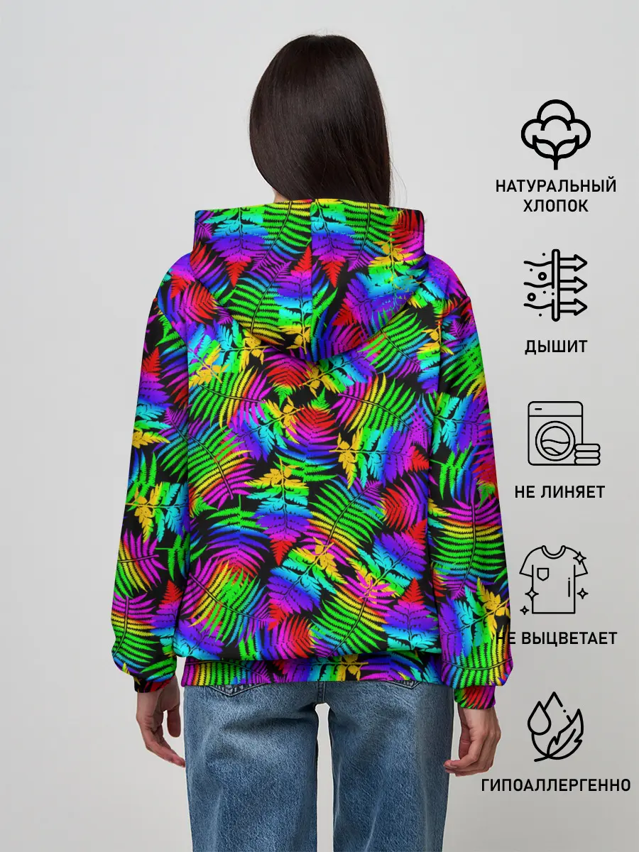 Женское худи / Неоновый папоротник