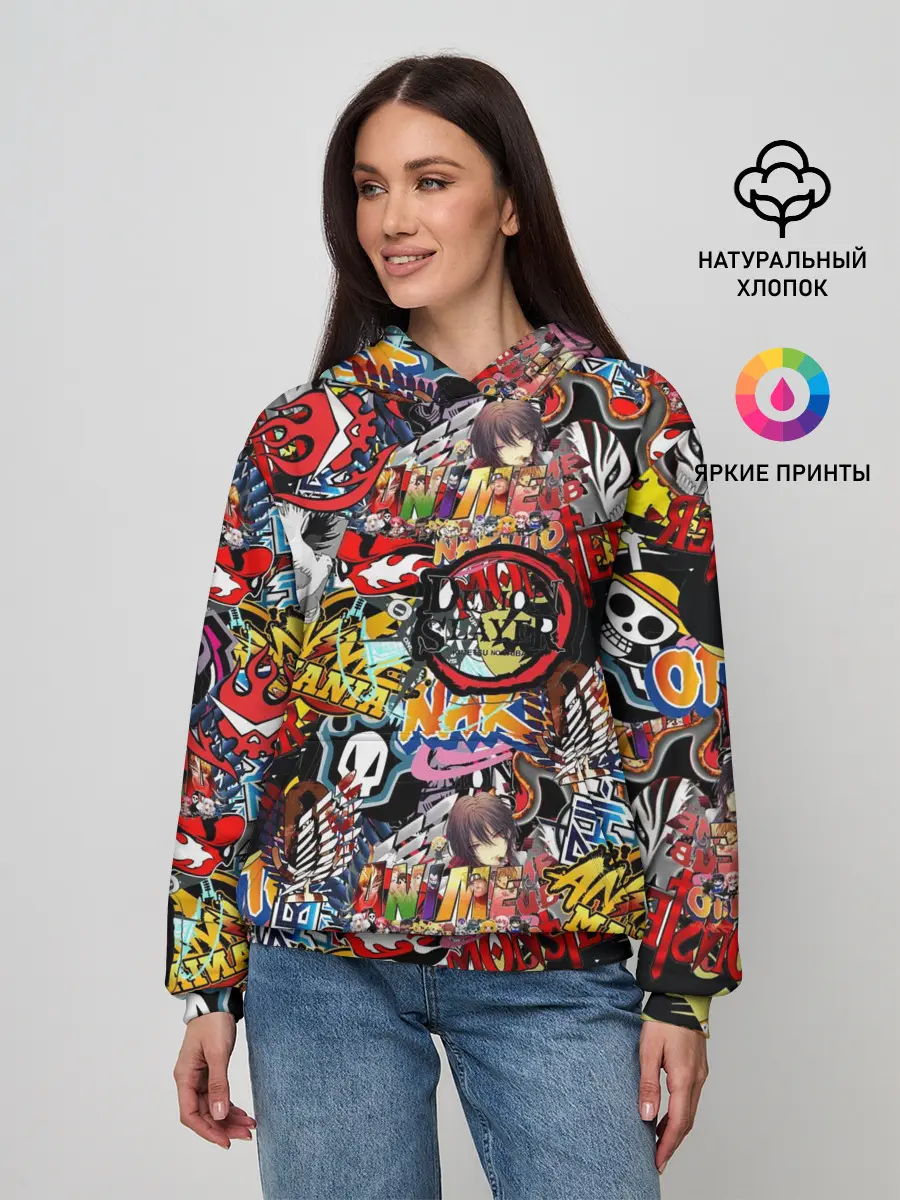 Женское худи / Логотипы Аниме Мультиков