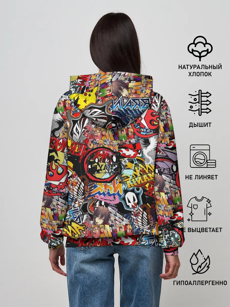 Женское худи / Логотипы Аниме Мультиков