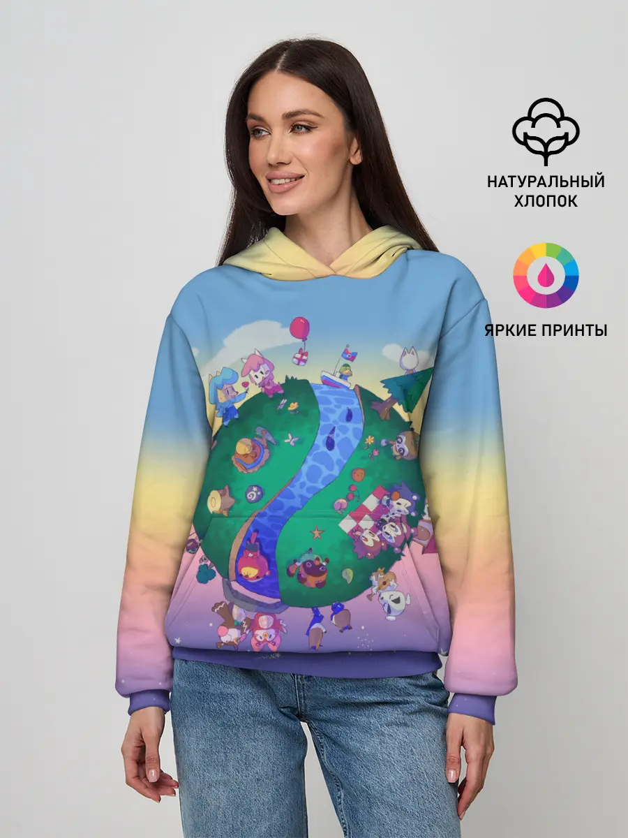 Женское худи / Animal crossing world