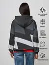Женское худи / Черно-красные зигзаги