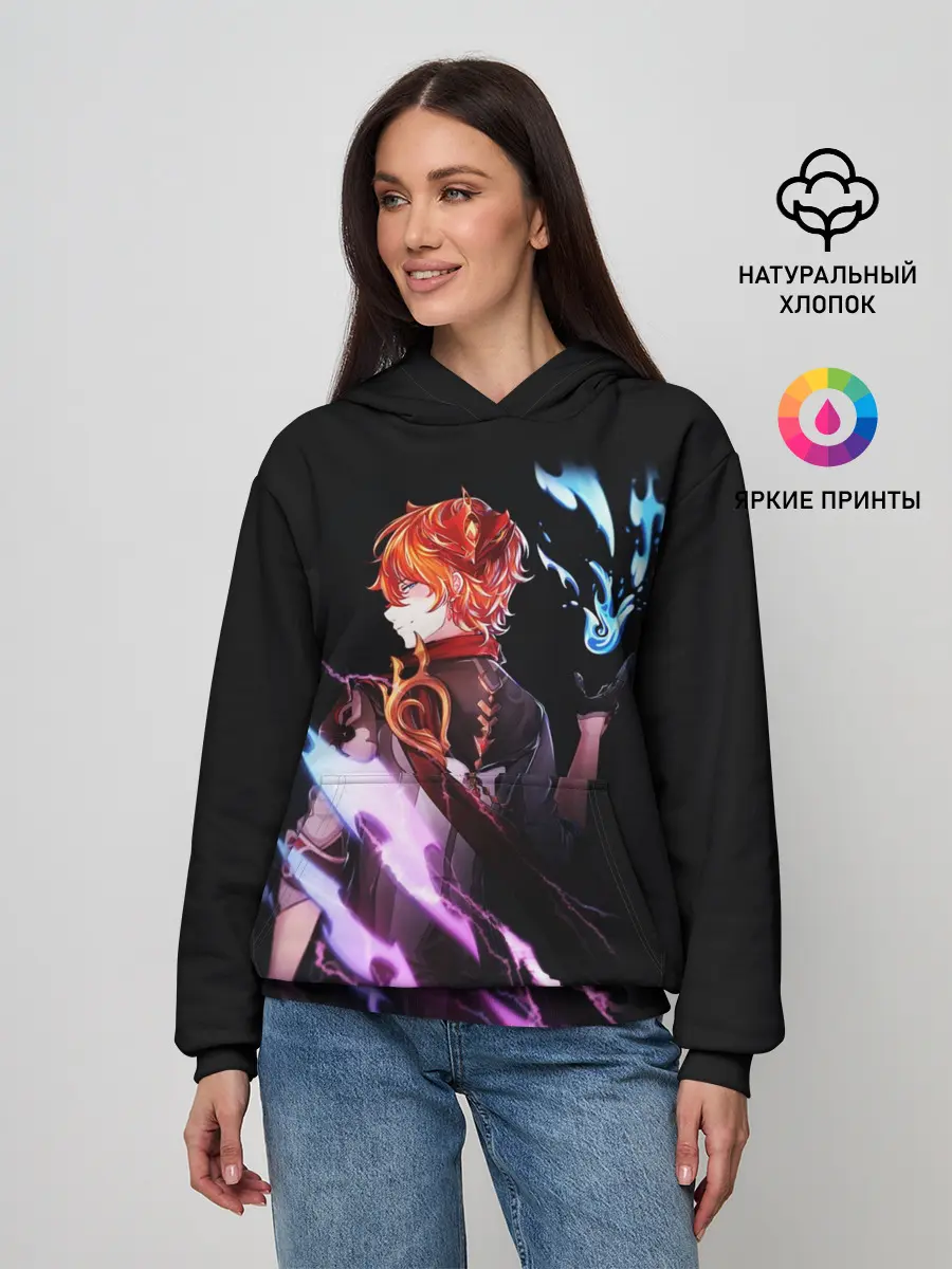 Женское худи / ТАРТАЛЬЯ - GENSHIN IMPACT NEON