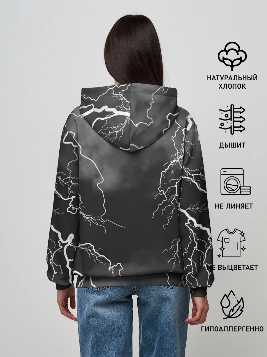 Женское худи / METALLICA РАЗРЯД МОЛНИИ