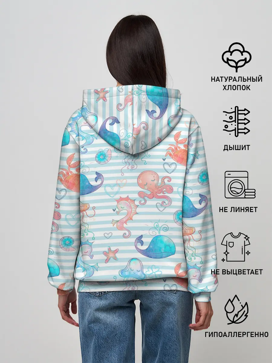 Женское худи / Морские жители