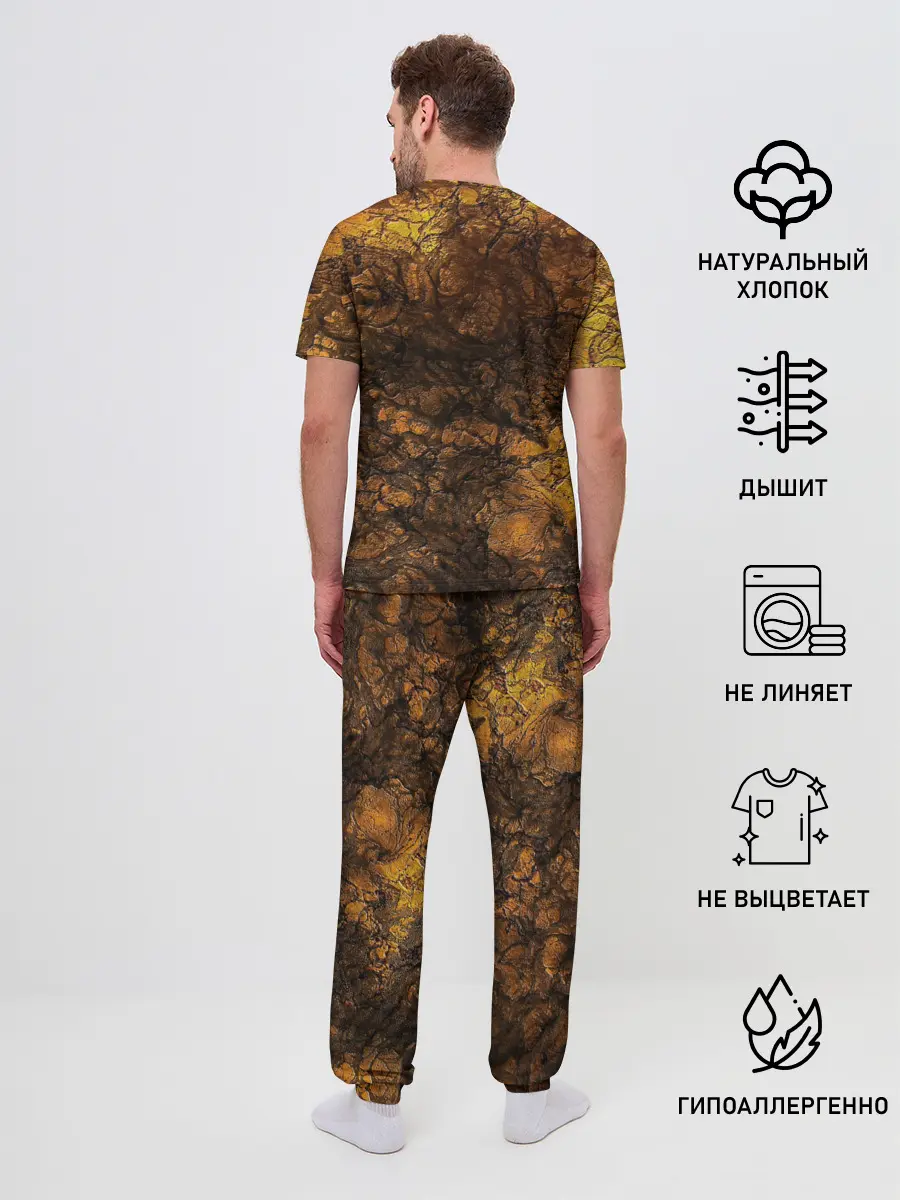 Мужская пижама с брюками / Абстрактный узор текстура