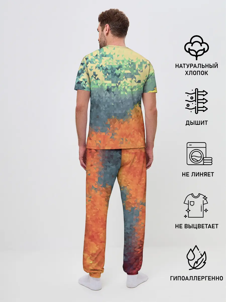 Мужская пижама с брюками / Стихия: лед и пламя