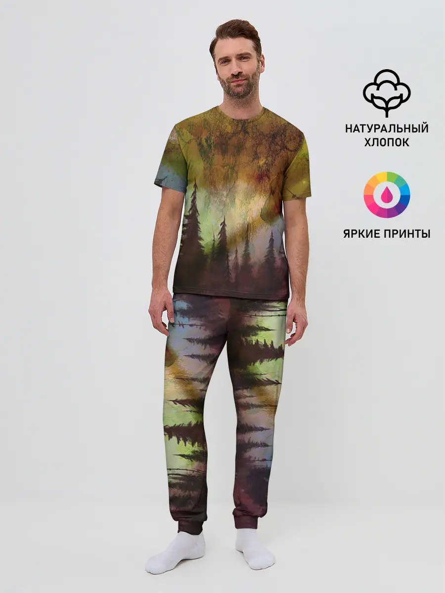 Мужская пижама с брюками / СТРАШНЫЙ ЛЕС