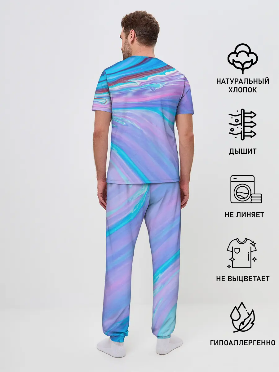 Мужская пижама с брюками / Абстрактный прилив