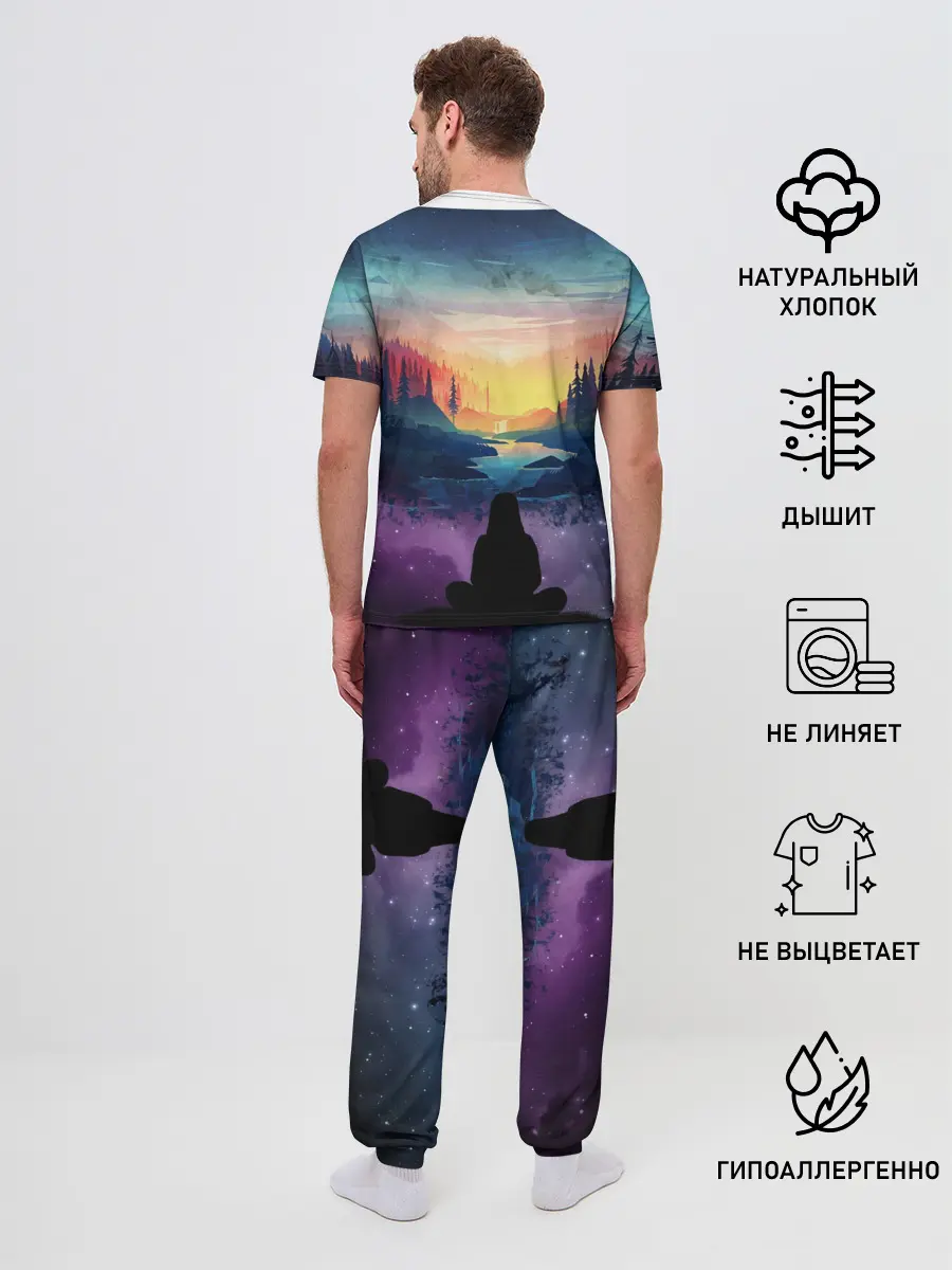 Мужская пижама с брюками / ПЕЙЗАЖ НАД ЗВЕЗДАМИ
